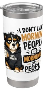 Grumpy Dog Anti-Morning Coffee Lover Humor Stainless Steel Insulated Tumbler