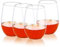 QHYK 4PCS Saftgläser, Unzerbrechlich Bruchfeste Stemless Wassergläser, BPA frei, Wiederverwendbare Plastikbecher für Parteien, Hochzeiten, Outdoor-Aktivitäten, Crystal Clear-453ml
