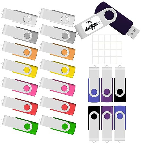 USB Stick 2GB 20 Stück JBOS Flash Speicherstick 2GB USB2.0 Rotate Metall Schnellen Geschwindigkeit USB Flash Drive, USB-Flash-Laufwerk, Mehrfarbig