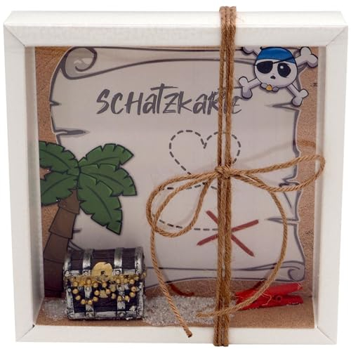 ZauberDeko Geldgeschenk Verpackung Geburtstag Schatztruhe Schatzkarte Pirat Geschenk Kindergeburtstag