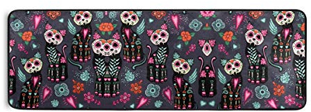 linomo Area Rug Teppich Mexiko Zucker Schädel Blume Flur Läufer Teppichboden Teppiche Fußmatte Wohnzimmer Wohnkultur,Teppiche Flächenmatten für Kinder Jungen Mädchen Schlafzimmer 61 * 183 cm