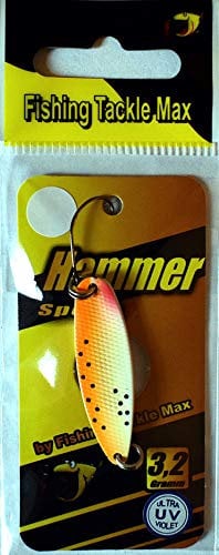 FTM Spoon Hammer Blinker 3,2g - Forellenblinker, Farbe:Salmon orange White UV/White
