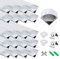 LightingWill 20-Pack LED Aluminum Profile, 3.3ft/1Meter LED Strip Channel Silver V-Shape LED Diffuser with Milky White Cover, End Caps and Mounting Clips for LED Strip Light