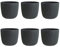 Gariella 6X anthrazit moderner Blumentopf mit Drainagesystem Pflanztopf-Kübel widerstandsfähig rund wetterfest Kunststoff Ø 12 cm