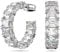 Swarovski Matrix Kreolen, Weiße, Rhodinierte Ohrringe mit Klaren Swarovski Kristallen