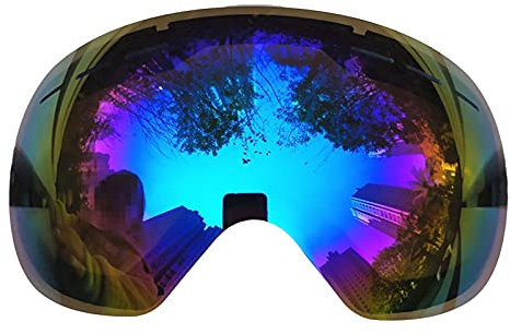 Wilitto 1Pc HX06 Ski Goggles Lenses Double-layer Snow Blindness Proof UV Protection Snowboard Goggles Lenses Replacement for Snow Ski Blue