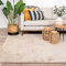 FRAAI | Home & Living Waschbarer Teppich - Clean Beige - Polyester - Kurzflor - Einfarbig - Waschbar in Waschmaschine - Modern - Wohnzimmer, Esszimmer, Schlafzimmer - Carpet