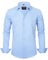 J.VER Men's Blue Formal Shirt Long Sleeve Regular Fit Business Casual Dress Shirt Solid Button Down Wedding Work Stretch Non Iron 4XL