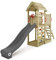 WICKEY Spielturm Klettergerüst JoyFlyer mit Holzdach & anthraziter Rutsche, Outdoor Kinder Kletterturm mit Sandkasten, Leiter & Spiel-Zubehör für den Garten