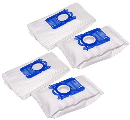 vhbw 20x Sacs compatible avec AEG/Electrolux UltraSilencer Green aspirateur - microfibres non tissées, 28cm x 17,5cm, blanc/bleu