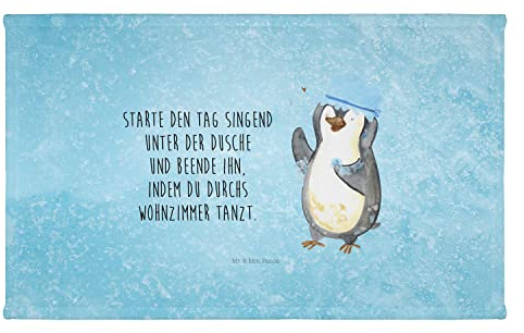 Mr. & Mrs. Panda 50 x 100 Handtuch Pinguin Duschen - Geschenk, groß, Baby, Motivation, Neuanfang, Badezimmer, Kinder, Badehandtuch, Baden