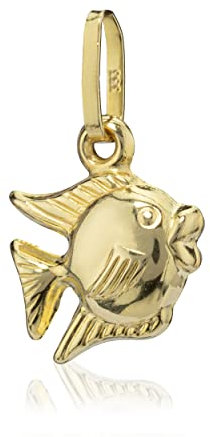 NKlaus Kettenanhänger kleiner Fisch baby 333 Gelb Gold 8 Karat Kinder Glücksbringer 12957