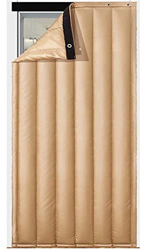 ECOLEK 140x220cm Rideau De Porte Isolant Thermique Isolation Porte avec Coton Rideau d'occultation Coupe-Vent Imperméable Isolation Phonique
