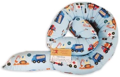 Schlangenmanufaktur® Baby Kuschelschlange Bettschlange Rauchblau, 180cm x 13cm, Handmade, ÖKO-TEX® Standard100 zertifizierte Materialien, 100% Made in Germany