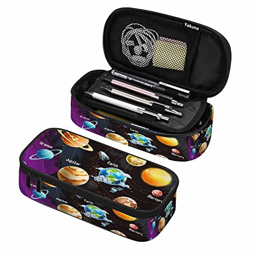 LOUJIN Sonnensystem-Stift-Organizer-Tasche, Planeten, Raketen, Sonne, Erde, Mars, großes interstellares Universum, Aquarellstifte, Kosmetiktasche, farbe, 21.00cm*10.5cm*5.00cm, Schulranzen-Set