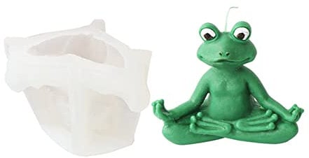 Xidmold 3D Yoga Frosch Silikonform Kerzenform Seifenform Frosch Silikon Formen Tier Backform für Tortendeko, Schokolade, Seife, Sojawachs Kerzen, Handwerk (Frosch)