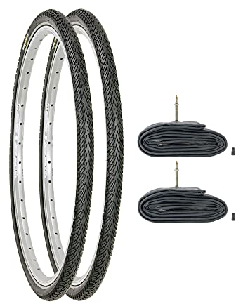 BERGMEILE | 2X 28 Zoll Fahrradreifen mit SV Schläuchen | 700 x 35C (37-622) | 28 x 1 3/8 x 1 5/8 Reifen | Mit Reflexstreifen und Pannenschutz | Ohne Felgen