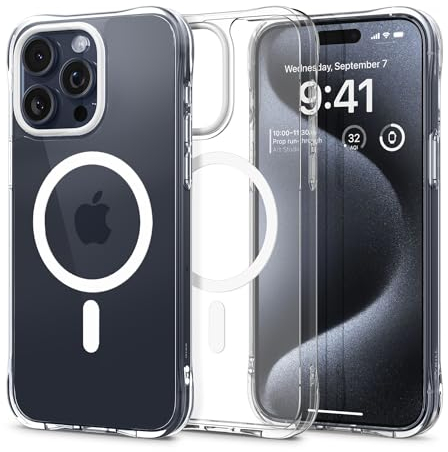 CYRILL von Spigen Ultra Sheer Mag Hülle Kompatibel mit iPhone 15 Pro (2023) - Crystal Clear Mag