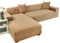 GUYIRT Strecken Sofabezug L Form Samt, L Form Sofa überzug 2 Stück Couchbezug L Form Weicher Möbelschutz Mit Elastischem Boden Für Hunde Und Katzen -Khaki-4+3 Sitzer