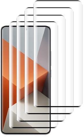 GMUJIAO [4 Pack Compatible con Redmi Note 13 Pro Plus para Protector de Pantalla,Protector de Pantalla HD,Vidrio Cristal Templado[Antiarañazos]-Negro