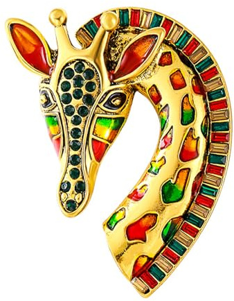 Diamant Broches Broche Girafe Accessoires Animaux Girafe Colorés Avec Strass Accessoires Rétro Broche Animal Coloré