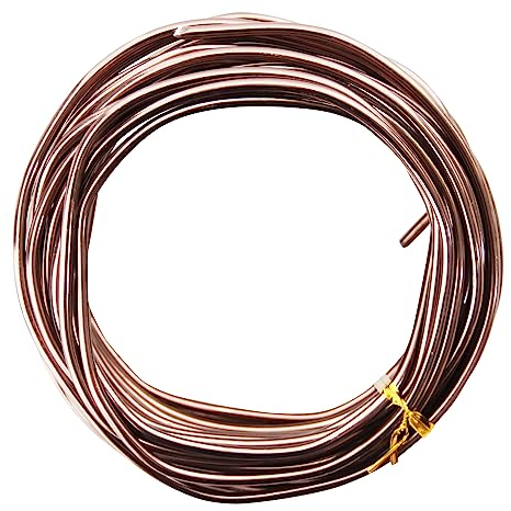 10 Metri di filo di alluminio Craft, colore Marrone, 3 mm di spessore filo di scultura, filo armatura per la scultura, piegabile filo di metallo Craft per bambole scheletro e fai da te