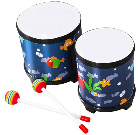 Bongo-Trommeln-Unterwasserweltmuster musikinstrumente musical instruments Kongo-Trommeln Bongo-Trommel-Set natürlich Tambourin Djembe Westliche Perkussion Kleinkind Schlagzeug