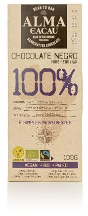 Chocolat Origines 100% Cacao - Tablette de 100 g - Produit Végétalien Écologique et Paléo - Origine du Cacao: Saint Tomé et Principe - Sans Sucre de Canne ni Huile de Palme - Sans gluten