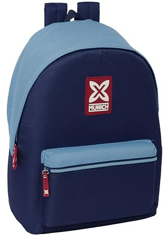 Safta MUNICH ROYAL - Mochila para Portátil 15.6 y USB, Ideal para Jóvenes de Diferentes Edades, Tejido Reciclado, Cómoda y Versátil, Calidad y Resistencia, 31x18x44 cm, Color Azul