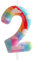 Kerzen zum 2. Geburtstag, Nummer 2, Rosa, Regenbogen-Motiv, für Geburtstag, Party, Wolke, Regenbogen-Thema, bezauberndes Design für Babys, Mädchen, Jungen, Geburtstag, Kuchendekoration,