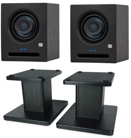 PreSonus Eris Pro 4 Aktiver Studio-Monitor Lautsprecher 1 Paar mit keepdrum Boxenständer