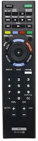Telecomando universale di ricambio per televisori Sony, compatibile con tutti i televisori Sony (LED, LCD, plasma), ideale per sostituire il telecomando con le stesse funzioni, colore nero, 1 pezzo