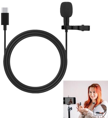 Micro Cravate de TypeC, Lavalier Microphone, Condensateurs Omnidirectionnels Lapel Mic, Microphone Lavalier Omnidirectionnel, Microphone Lavalier Lapel, 1PC