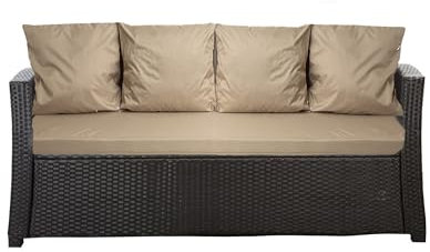 Setgarden® Bankauflage - Outdoor sitzkissen für Gartenbank für polyrattan- Polster Auflage Outdoor - Bankpolster Auflage für Sitzbank Rattan Hollywoodschaukel (Beige, 170x50x50cm)