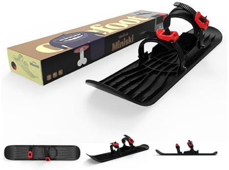 Onefoot Mini Ski - Kompakter Mini Ski (71,7 x 15,3 cm) mit verstellbaren Bindungen & Grip Spikes - Langlebiges kurzes Skiboard - Spaß für Tricks, Balance und Freesty-Skifahren