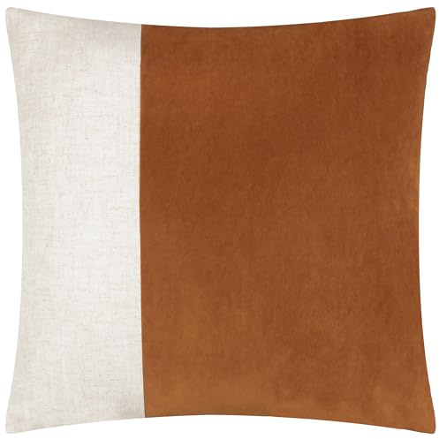 Yard Morden Soft-Washed Velvet Feather Filled Cushion - Rust - 50x50cm