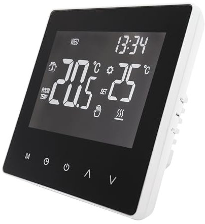 LED ATOMANT Termostato Calefacción Inteligente WiFi Digital con Control por Móvil, para Caldera de Gas, Eléctrica o Suelo Radiante, Control Mediante App Smart Life, Compatible con Alexa y Google Home