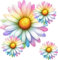 x9 Colourful Daisy Vinyl Sticker, Cover up Marks, Weatherproof & Vibrant, Multi-Purpose Ideal for Phone, Cups, Tile, Toilet, Car, Laptop, Glass, Wall & All Projects. Floral Decal (Colourful Daisy)