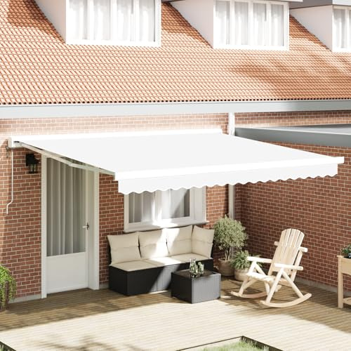Tessuto di ricambio per tende da sole da 4 x 3 m, tessuto impermeabile in poliestere, protezione solare per terrazza, balcone, giardino, esterno