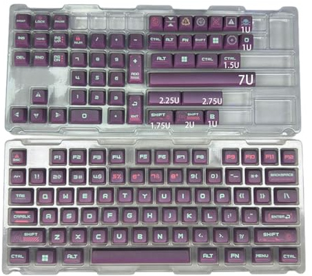 Mechanische Tastatur-Tastenkappen, Komfort, Cyber-Typ-Tastenkappen, 128-teiliges Set, schrittweise Farbwechsel, anpassbare Tastenkappen