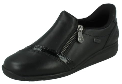 Rieker Ladies Leather Extra Wide Ready to Go Heels Water Resistant Shoes 47264
