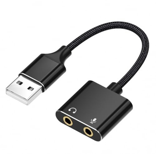High Fidelitys USB-auf-3,5-mm-Adapter, USB-Soundkarte mit integriertem Dekorder für hervorragende Musik-Rauschunterdrückung, externer Adapter