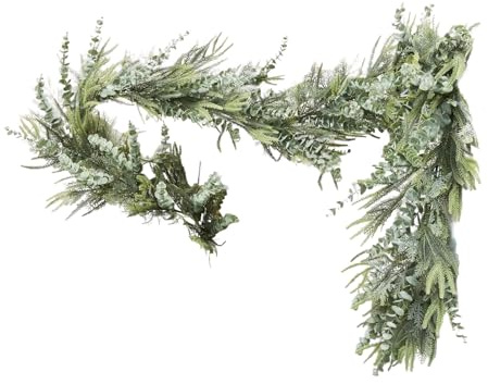 Yplkm Künstliche Tannen Girlande - Realistisches Winter-Weihnachts-Grün weich und üppig - Künstliche Tannengirlande Weihnachtsdekorationen - Für Kaminsims, Tisch, Treppe, Treppengeländer, Tür