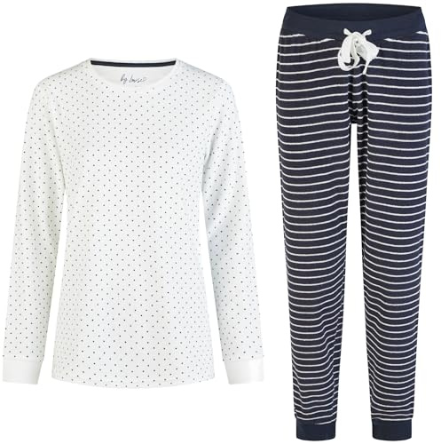 By Louise Damen Frottee Pyjama Schlafanzug Nachtwäsche lang Weiß