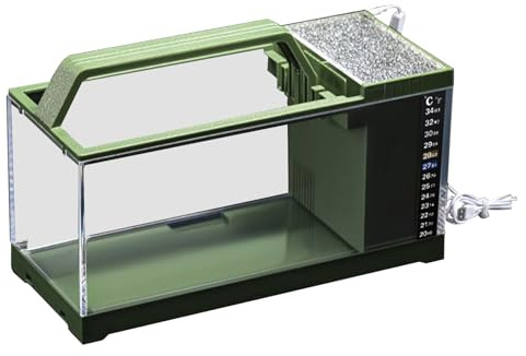 Kit Acquario Monitoraggio della Temperatura | Acquario Con Illuminazione A LED E Filtro Scrivania Decorazioni Casa Gamberetti Guppy