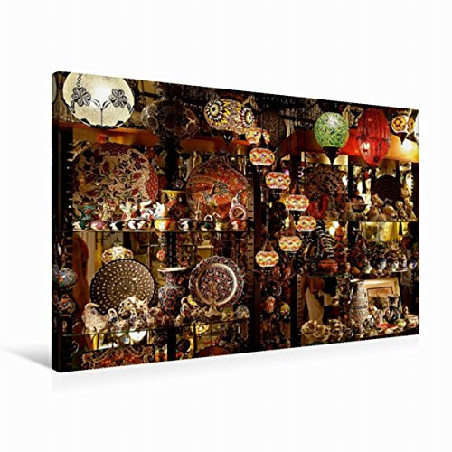 Premium Textil-Leinwand 90 x 60 cm Quer-Format Istanbul - Souvenir-Shop | Wandbild, HD-Bild auf Keilrahmen, Fertigbild auf hochwertigem Vlies, Leinwanddruck von Michael Herzog