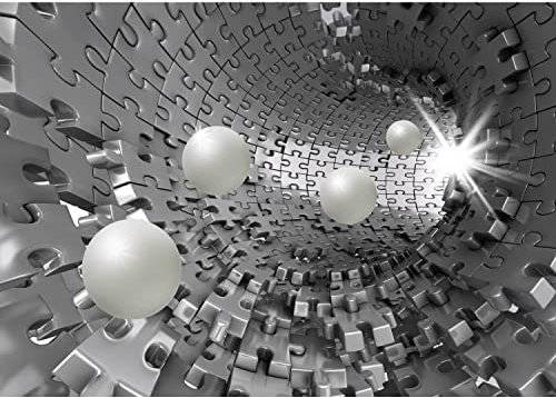 Runa Art Fototapete 3D Abstrakt Modern Vlies Wohnzimmer Schlafzimmer - Made in Germany - Schwarz Weiss 9151010c