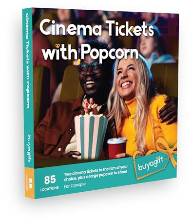 Buyagift Kino- und Popcorn-Erlebnisbox für 2–85 Filmausflüge in Großbritannien