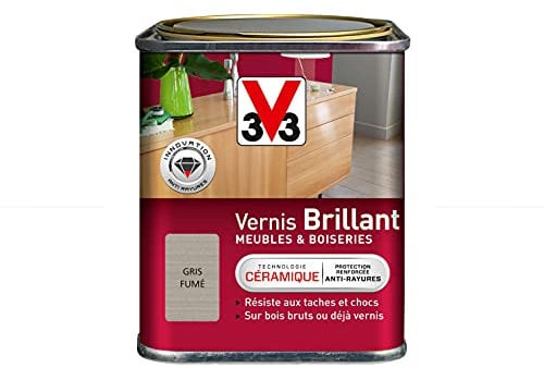 V33 Vernis intérieur Brillant meubles & boiseries, Gris fumé 0,25L