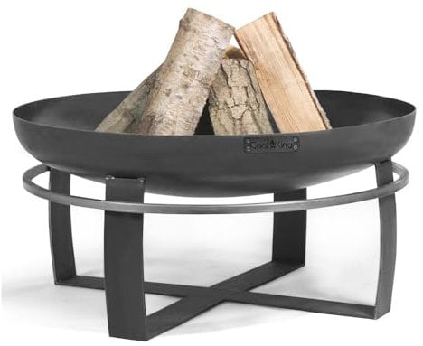 Cook King Viking Feuerschale 80 cm - Feuerschalen für den Garten - Feurstelle Outdoor & Feuertonne - Terrasenofen aus Stahl - 80x80x36 cm